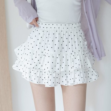一點點可愛~腰鬆緊挺料波點蛋糕短裙【SY2687A91】DesireShop