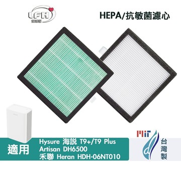 適用 Hysure 海說T9+ Artisan DH6500 禾聯HDH-06NT010空氣清淨除濕機HEPA濾網替換用