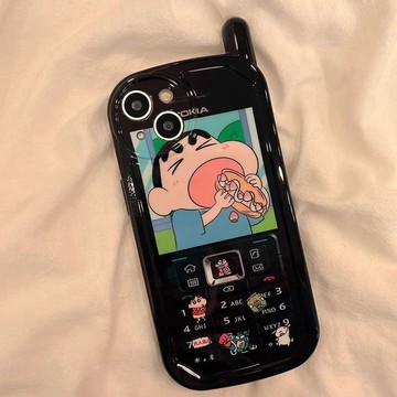 蜡笔小新适用iPhone蘋果18 17e 16/15pro防摔14/13防護保護殼12/11手機殼 潮