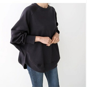 【巴黎精品】現貨+預購 T恤蝙蝠袖上衣-圓領寬鬆打底純色女裝2色a1go12