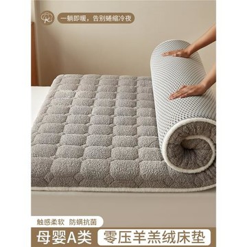 冬季保暖羊羔絨床墊軟墊加厚褥子墊床褥墊加絨墊被鋪底可折疊宿舍