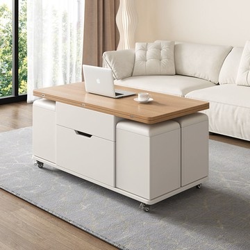 免運 開立發票   多功能茶幾升降餐桌兩用小戶型簡約現代折疊客廳收納桌子2023新款 快速出貨