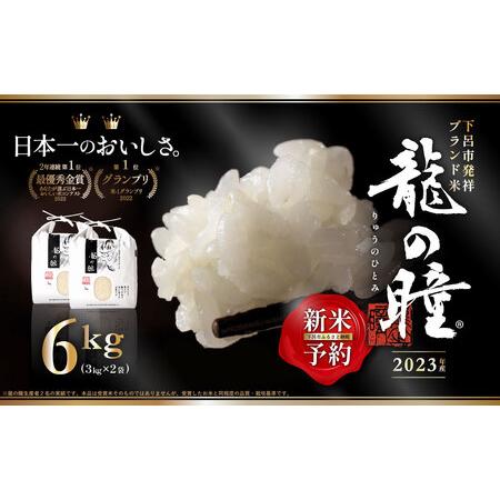 ふるさと納税 新米3kg×2 飛騨産・龍の瞳（いのちの壱）株式会社龍の瞳直送 米 令和5年産 精米 岐阜県下呂市