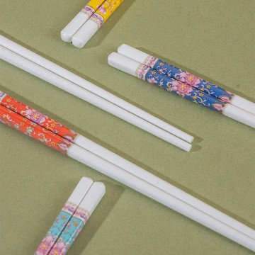 景德鎮高溫骨瓷10雙裝防滑防霉高檔琺瑯彩陶瓷筷子 h802