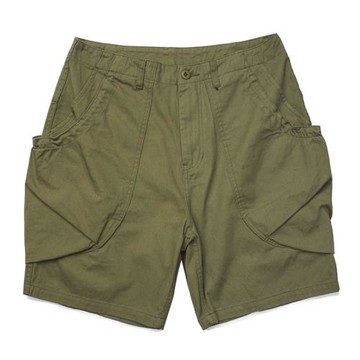 SEEZ 復古水洗大口袋功能性休閑褲寬松工裝短褲男休閑五分褲早春