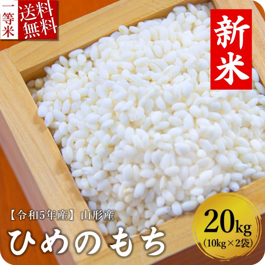 もち米 20kg 山形県産 ヒメノモチ 高級 令和5年 白米 玄米 送料無料 10kg×2袋