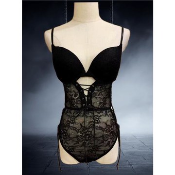原的暗黑哥特維多利亞復古宮廷蕾絲綁帶抽繩丁字性感連體內衣
