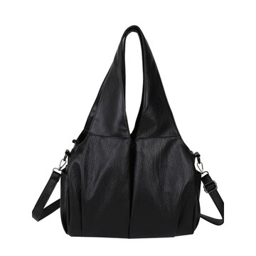Bag House👜 2025最新款 高質感斜挎包 早八人通懃包 托特包 油蠟皮包 純色黑色大容量單肩包 肩背包 斜挎包
