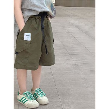 韓國女童短褲2025夏裝新款兒童女大童夏季寬松洋氣休閑工裝中褲子