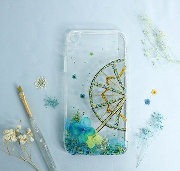 押花摩天輪閨蜜/情侶手機殼 | 藍色