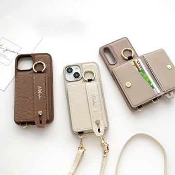 多型號相容於智慧型手機外殼，彩色後殼 [附腰帶、雙折卡夾、姓名刻字] 智慧型手機肩帶、支架功能、防摔 JE12U