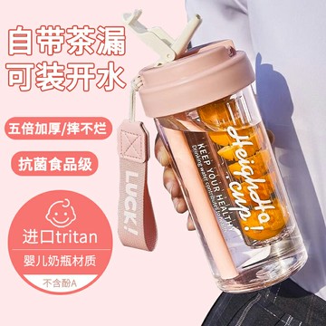 免運·tritan水杯2024新款女高顏值吸管杯子大容量夏天耐高溫便攜外帶