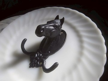 【老時光 OLD-TIME】早期台灣製厚重鑄鐵馬壁掛掛勾