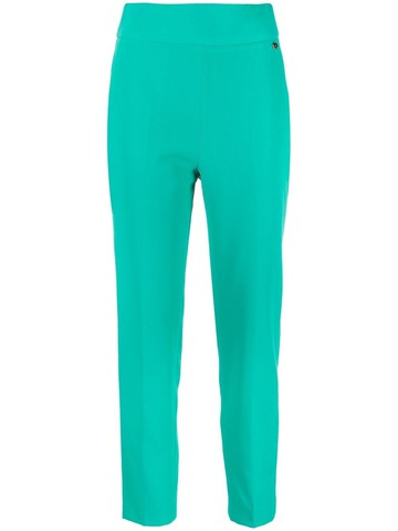 LIU JO - cropped tailored trousers - women - Polyester/Spandex/Elastane/Acetate/Polyester - 42 - Green