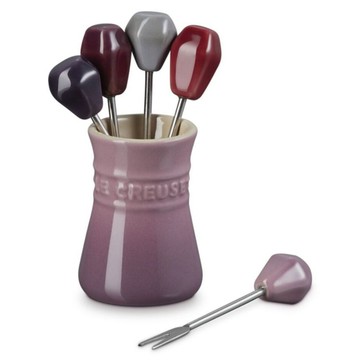 LE CREUSET 餐具組 葡萄紫 + 樹莓 + 錦葵紫 + 甜菜紫 + 迷霧灰  1套  餐叉 5支