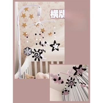 黑白嬰兒床鈴寶寶音樂旋轉床掛新生兒床頭鈴孕期手工布藝DIY搖鈴