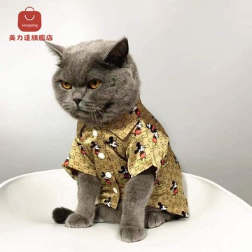 貓衣服薄款夏季襯衫寵物狗狗春夏時尚襯衫印花襯衫中小型犬[PP0530031]