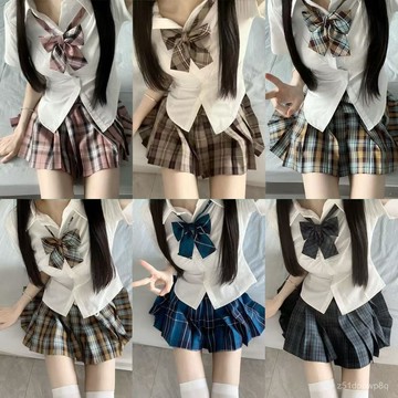 🔥臺灣出貨🔥春秋jk製服套裝女學生校服純慾風襯衫收腰顯瘦JK襯衣百褶裙三件套hhfoof