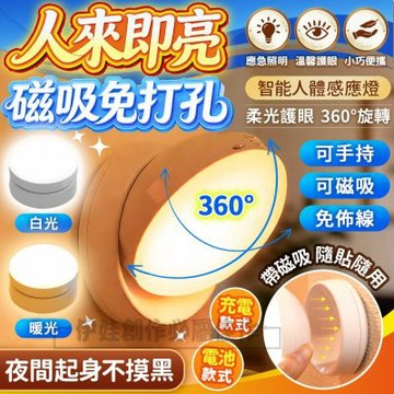 JUMIO LED智能人體感應燈 磁吸感應燈 小夜燈 床頭燈 磁吸燈 LED感應燈