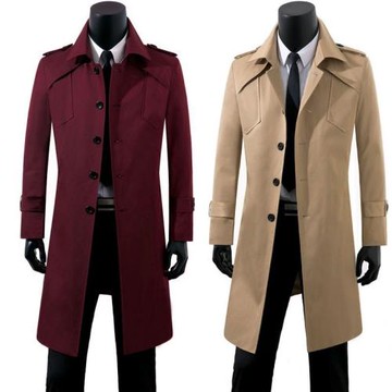 秋冬男士風衣中長款英倫風雙排扣韓版潮流商務修身帥氣大碼外套男