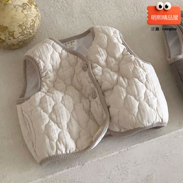 【復古洋氣】嬰兒馬甲 兒童馬甲 寶寶背心 夾棉馬甲 秋冬童裝 韓版ins風 雙層夾棉 壓紋設計 保暖舒適 1-6歲男女童適用