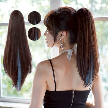 [現貨在台附發票] 挑染假馬尾 假髮馬尾 馬尾假髮 長直假髮 假髮假馬尾 假髮 馬尾 抓夾馬尾 假髮女馬尾 長馬尾假