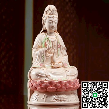 陶瓷觀音菩薩佛像白瓷南海觀音像家里供奉觀音坐像觀世音菩薩擺件