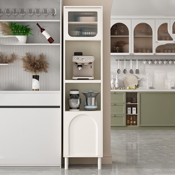 餐邊櫃高櫃一體奶油風客廳櫃子收納儲物櫃置物櫃廚房微波爐櫃