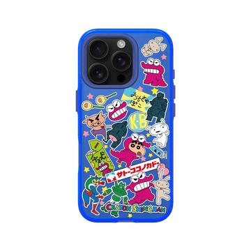 iPhone 16 Pro Clear 激光藍 - 蠟筆小新 Crayon Shinchan - 蠟筆小新經典拼貼款