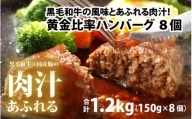 黒毛和牛入りハンバーグ 約150g×8個 [A-015007]  