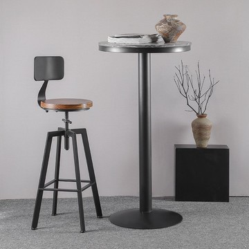 鐵藝酒吧椅工業風旋轉吧凳家用升降吧臺椅實木高腳椅高吧臺凳子