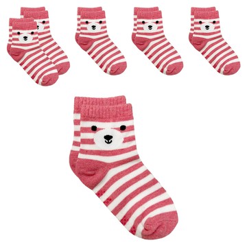 B.V.D. 兒童款 1/2襪 熊熊 Set 6雙入  13~16cm  紅