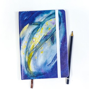 【鯨歸何處 - 星之抹香】 水彩插畫 精裝硬皮筆記簿