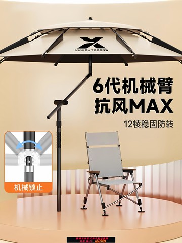 【台灣公司 可打統編】2025新款戶外大號釣傘釣魚傘雙層加厚黑膠防曬抗風防暴雨傘折疊傘