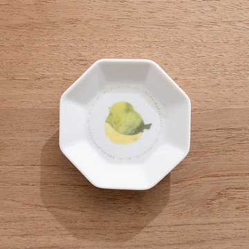 【生日禮物】水彩系列 黃眉鳥八角小碟 (8.5cm)