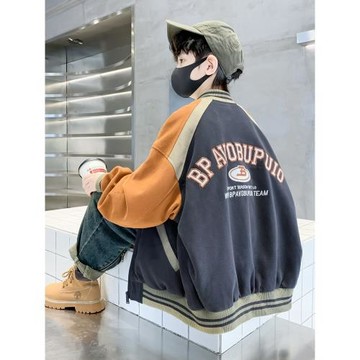 男童棒球服外套春秋冬款2025新款加棉兒童休閑夾克洋氣痞帥上衣