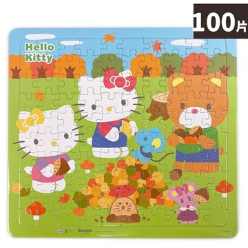 HELLO KITTY 100片拼圖 森林尋寶樂 C678044 /一個入(促120) Kitty拼圖 凱蒂貓拼圖 三麗鷗 KT 幼兒卡通拼圖 正版授權 MIT製【APP滿額下單10%點數(單一帳號最高5000點)】1/31止