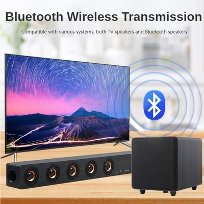 ハイパワーBluetoothスピーカー 木製サウンドバー ホームシアター 