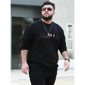 新款秋冬加厚衛衣男長袖胖子寬松運動休閑上衣加肥加大圓領打底衫