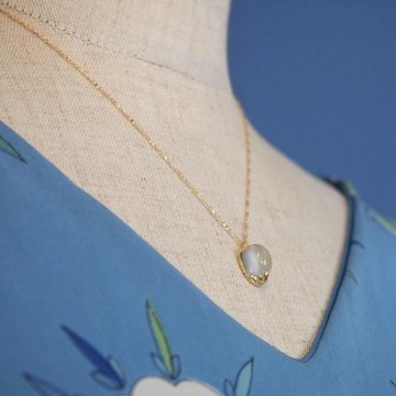 頭飾K18項鍊（月亮石）[FN193]