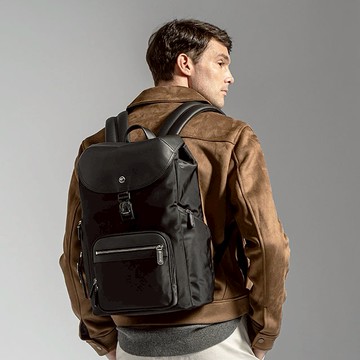 新年工作開運背包❤️時尚型男必備超質感後背包❤️【OFFERMANN】BAUHAUS 單扣真皮後背包(3色)