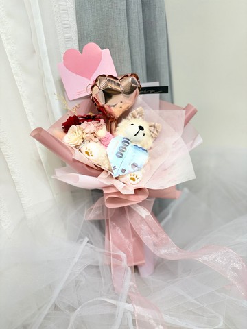 熊愛媽咪X愛心錢花 有錢花/母親節花束/創意紅包