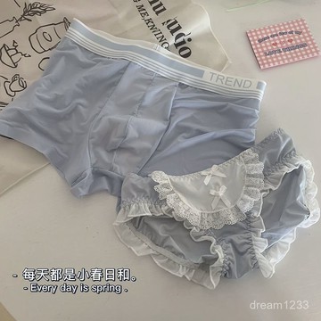 綺夢織語🐻【店鋪熱銷】夏季速幹絲滑情侶內褲一男一女小熊蘿莉可愛送女朋友內褲套裝 內褲 情侶內褲