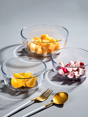 微波爐專用透明玻璃碗家用水果沙拉碗耐高溫餐具耐熱大湯碗泡面碗