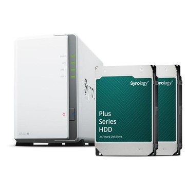 Synology 〈促銷組合〉DiskStation DS223j 2Bay NAS+HAT3310 PLUS 12TB NAS硬碟(X2)