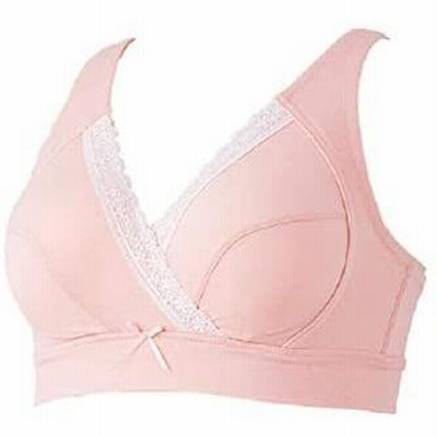 犬印 産前〜産後授乳期 らくなのに美バスト授乳も快適ハーフトップ(カシュクールオープン) ピンクBR1675 マタニティML
