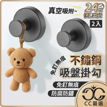 台灣現貨【2入】真空吸盤掛勾 不鏽鋼掛鉤 免打孔掛鉤 旋轉吸盤掛勾 旋轉掛勾 免釘掛勾 吸盤無痕掛鉤 壁掛掛鉤 CC嚴選