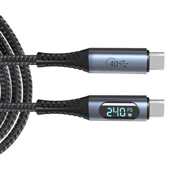 【APP4%點數】USB Type-C to C USB4 8K 數顯充電傳輸線 240W ( 1M ) 全功能 Type-C 超級快充線 閃充線