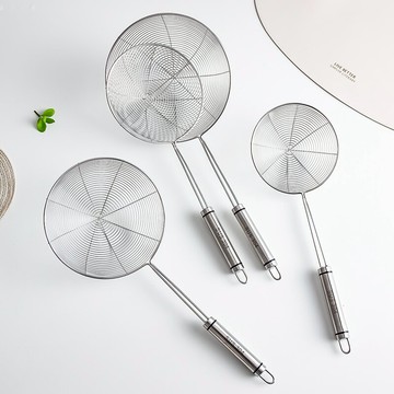304不銹鋼漏勺過濾網家用線漏撈面餃子網篩廚房油炸大號火鍋笊籬