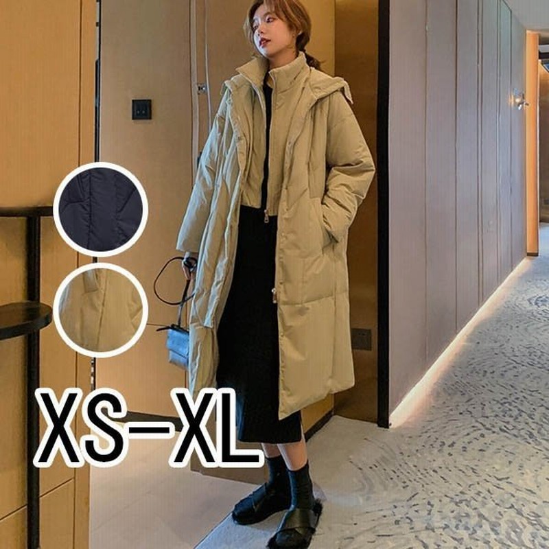 ダウンコート レディース ロング ベンチコート フード ジャケット 冬服 柔らかい 無地 ロングコート 防寒性抜群 通販 Lineポイント最大get Lineショッピング